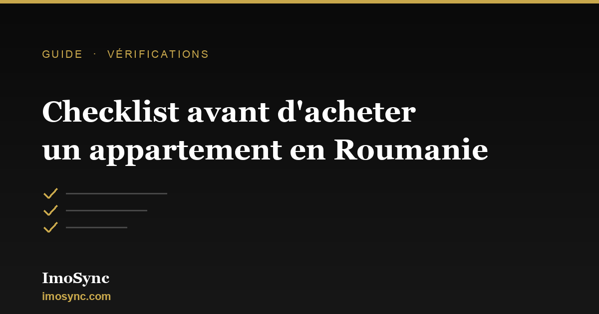 Checklist avant d'acheter un appartement en Roumanie